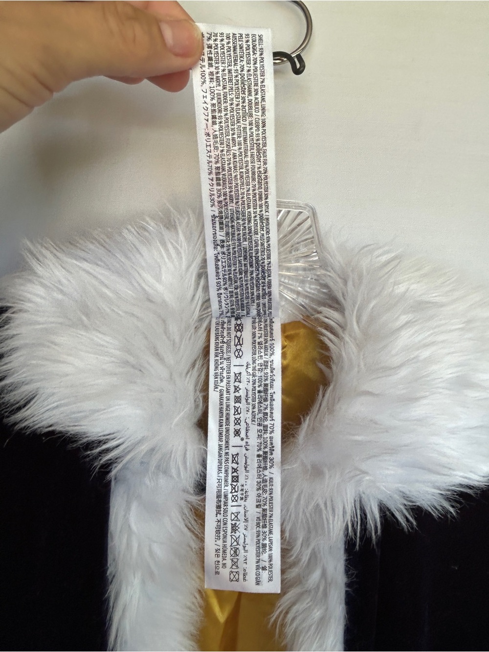 Disney NCL royal court tea Beauty & The Beast cape blue velvet white faux fur - Picture 3 of 10